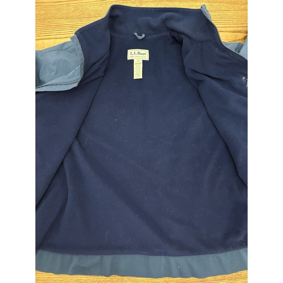 Vintage 90s LL Bean Men's 2XL Blue Three-Season Fleece Lined Nylon Bomber Jacket - Picture 5 of 6